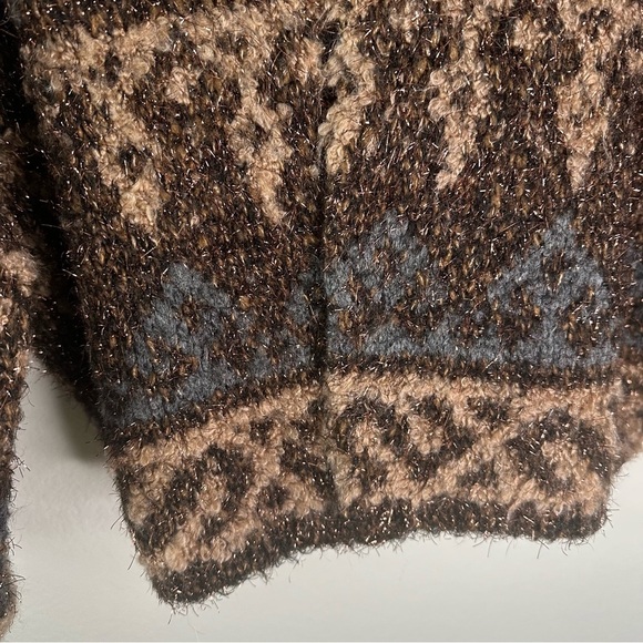 ZARA SHORT METALLIC THREAD JACQUARD COAT CARDIGAN SZ XS-S - Picture 5 of 10